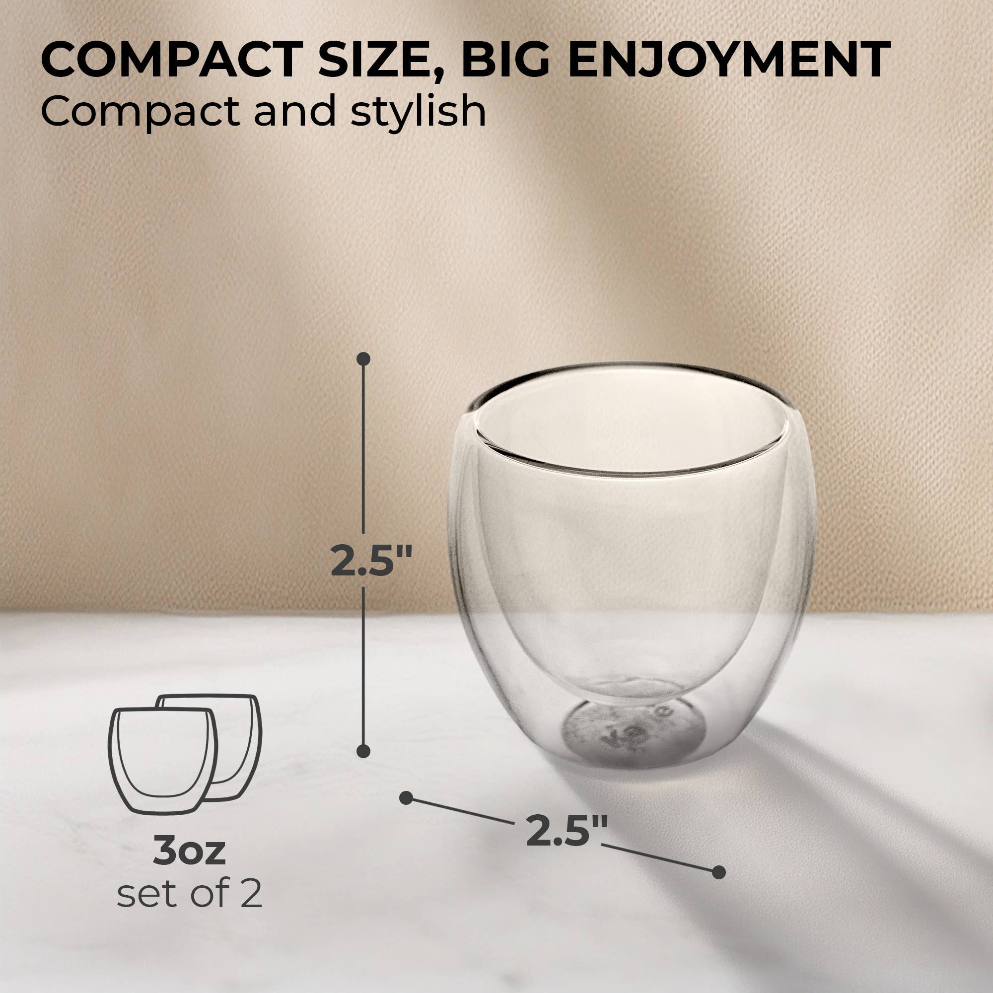 Borosilicate glass espresso cup close-up
