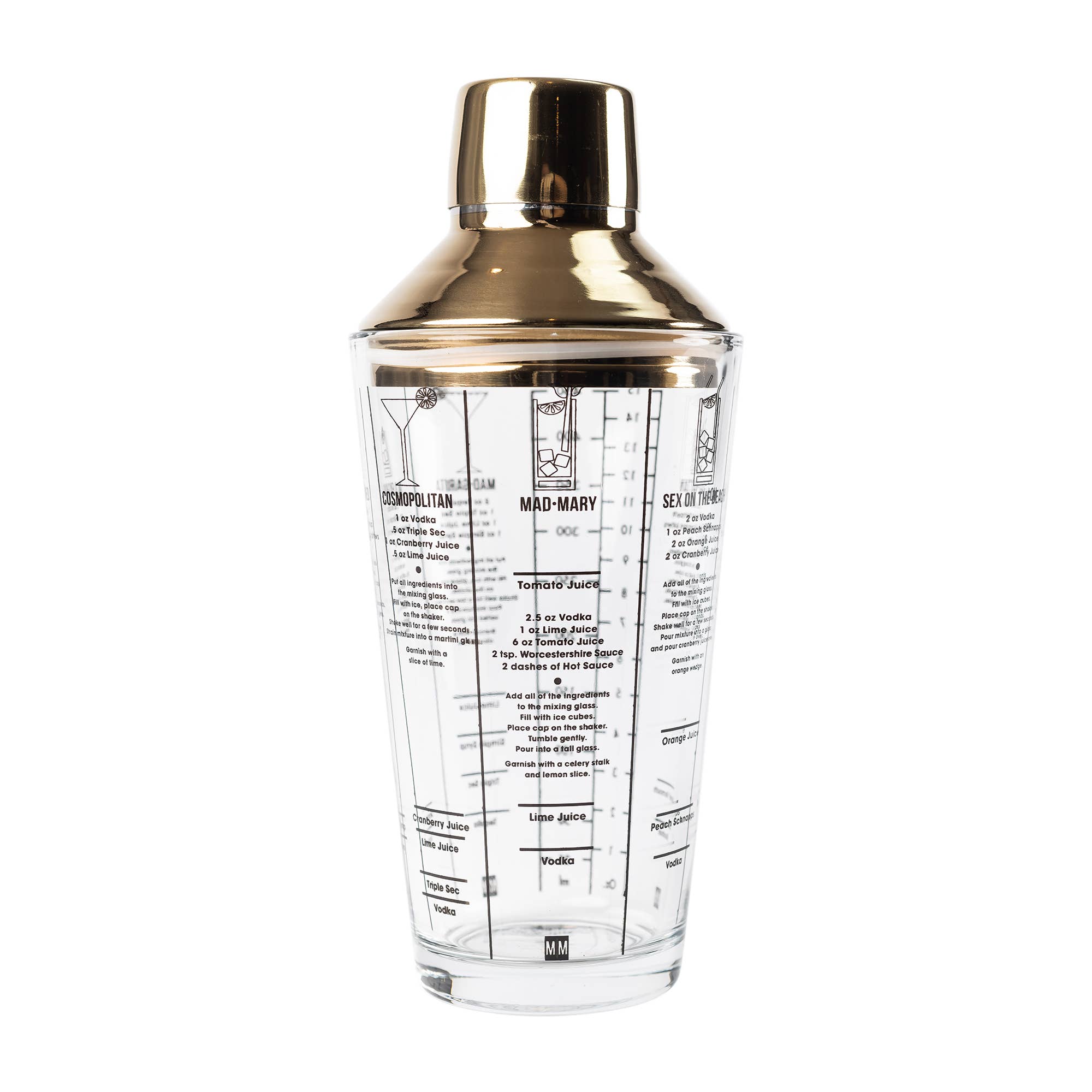 Mad Man bar shaker with ingredients