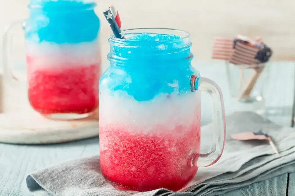 Noble Mick's patriotic frozen cocktail served
