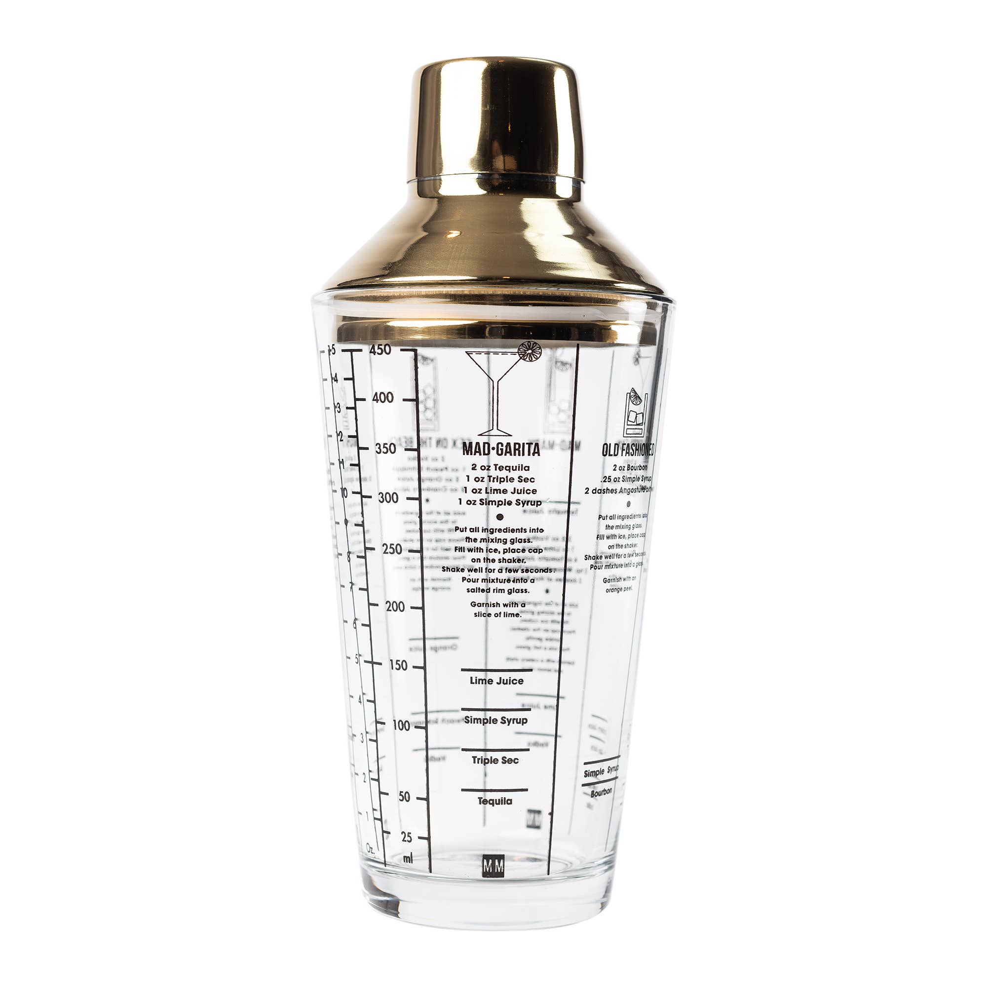 Recipe cocktail shaker for home bar