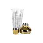 Recipe shaker showing engraved cocktail measurements