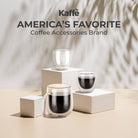 Double wall glass cup showing layered coffee