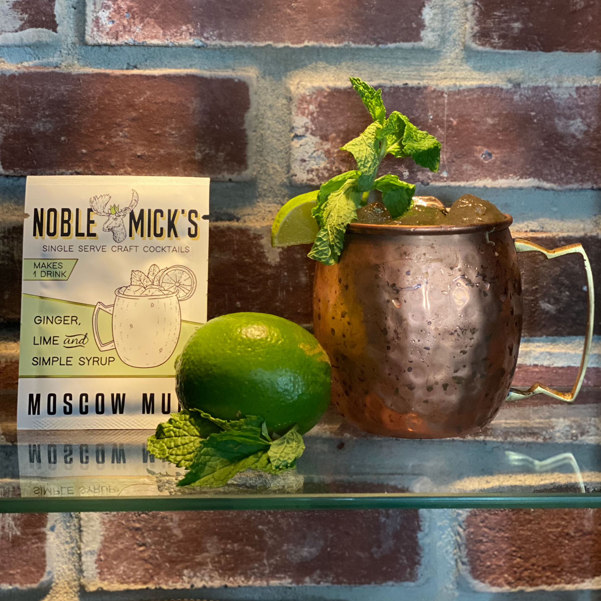 Moscow Mule mixed in glass with vodka and lime