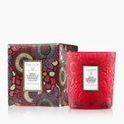 Voluspa Goji Tarocco Orange 9oz Classic Candle in embossed glass jar with lid