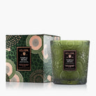 Voluspa Temple Moss 9oz Classic Candle in embossed glass jar with lid