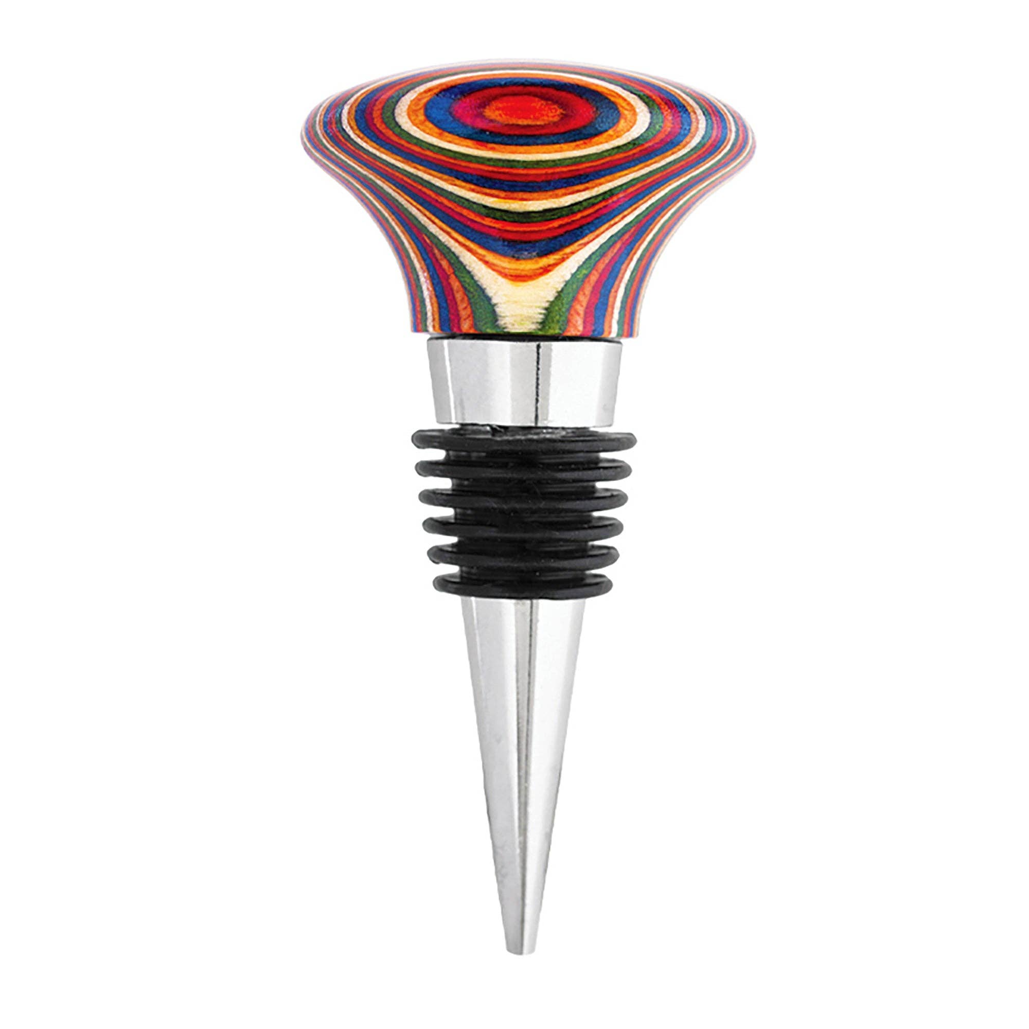 Totally Bamboo Baltique multicolor wood wine stopper with mosaic handle